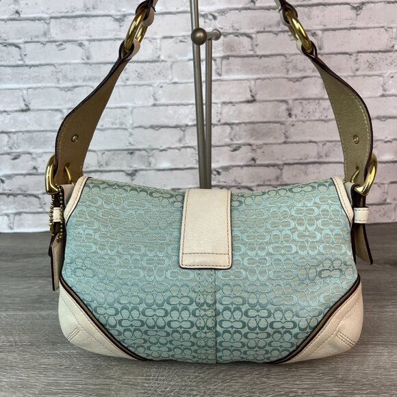 Vintage COACH Mini Soho 1457 Signature Blue Jacquard Shoulder Bag - Picture 2 of 8